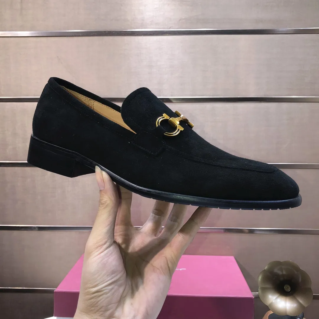 Men's shoes 💰500💰 [Ferragamo/Ferragamo] The latest model in the counter. Original imported high-quality cowhide with open sides + imported 🐂 water-dyed cowhide lining + original luxury metal buckle + original combination outsole. Comparison without pressure 38--45 (45 is custom-made and cannot be returned or exchanged)